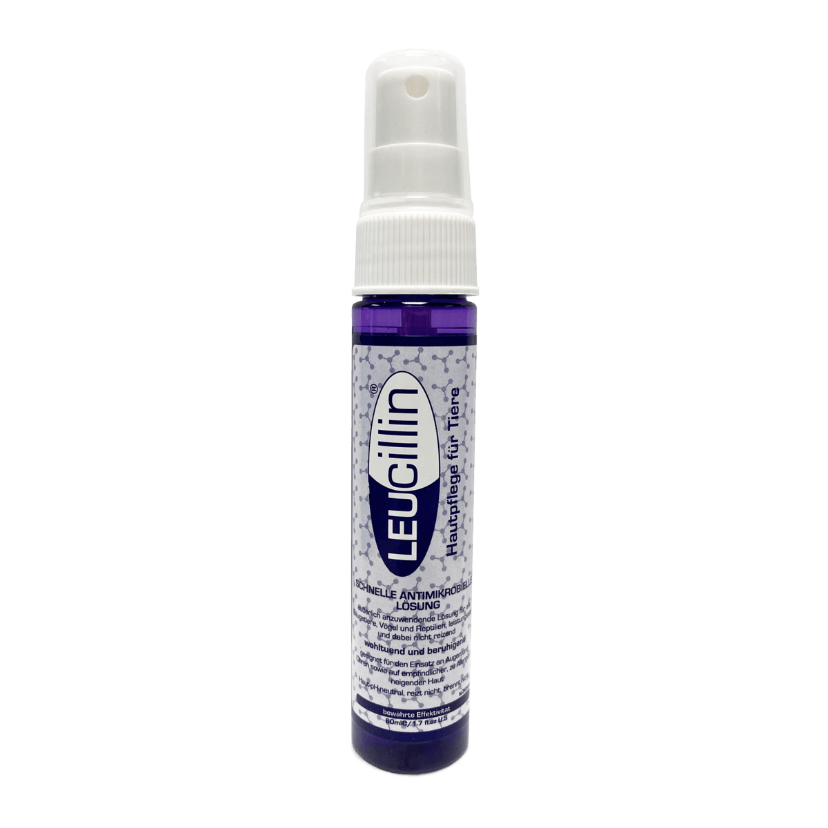Leucillin ist ein antiseptisches Spray, es enthält hypochlorige Säure, die natürlicherweise ein wichtiger Bestandteil des Immunsystems ist und als Schutz vor verschiedenen Keimen dient.